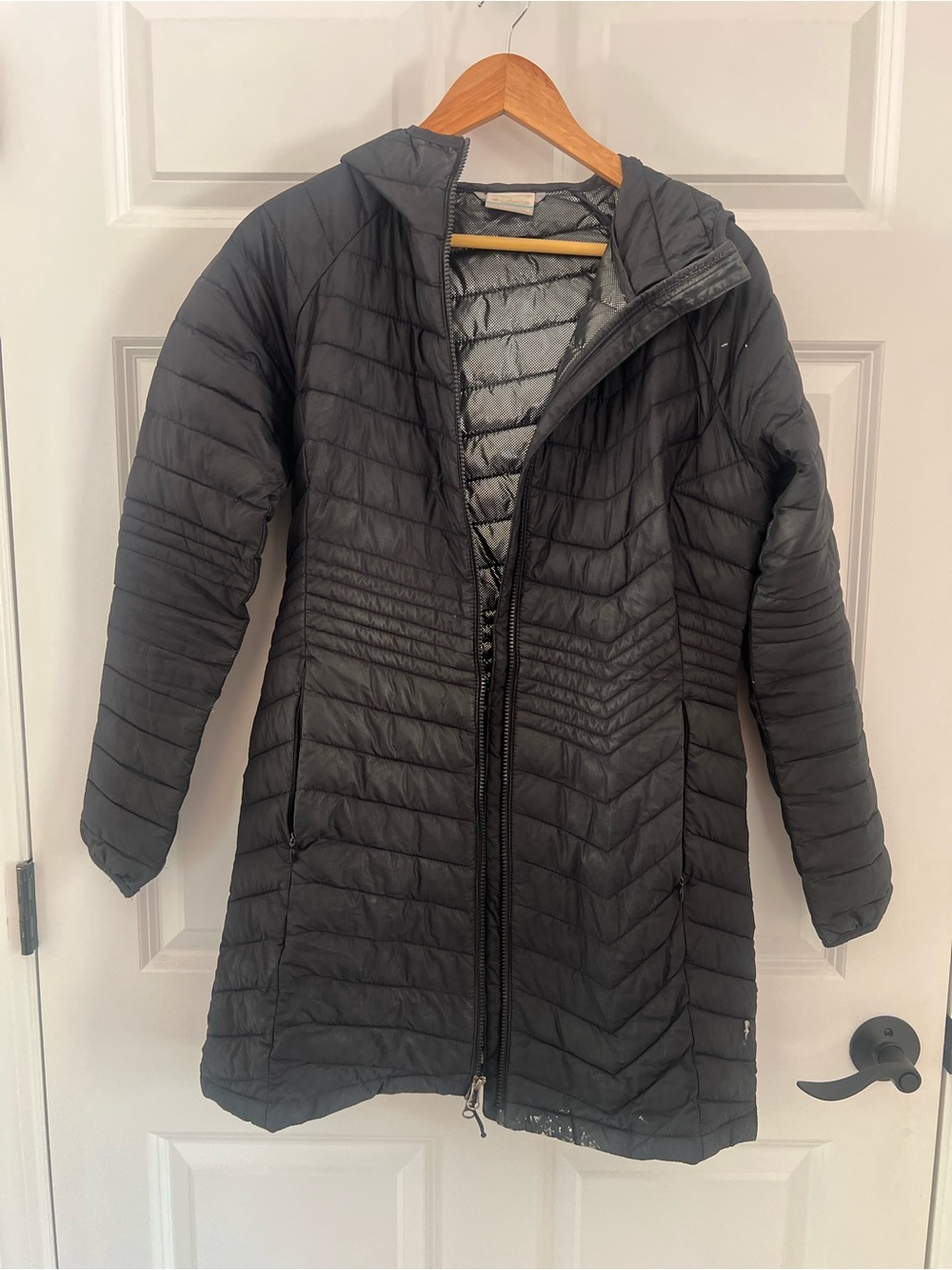 Columbia Black Quilted Hooded Puffer Coat - Women
